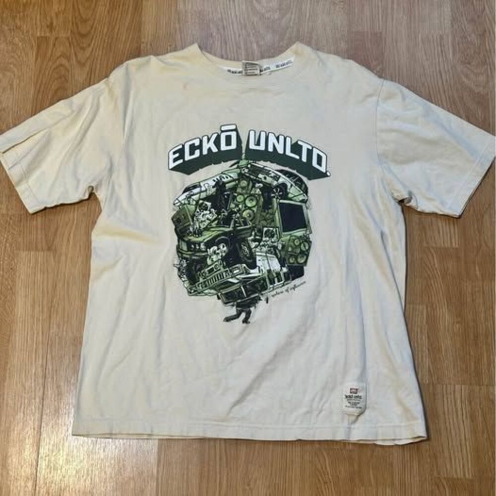 Vintage Y2K Ecko Unltd Graphic Tee Heavy Metal Car Sound System Shirt Large